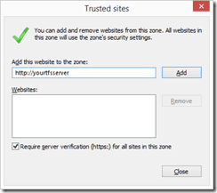 Add TFS server to trusted sites