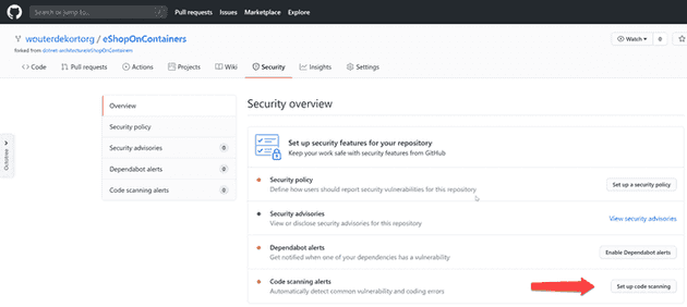 You can easily set up code scanning for your repository